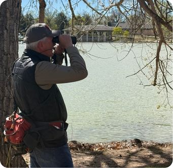A person trying something new outdoors