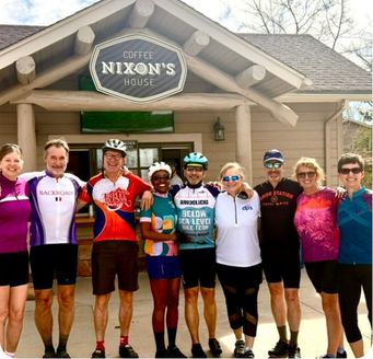 A group outdoors after an active experience
