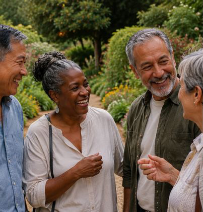 People connecting outdoors